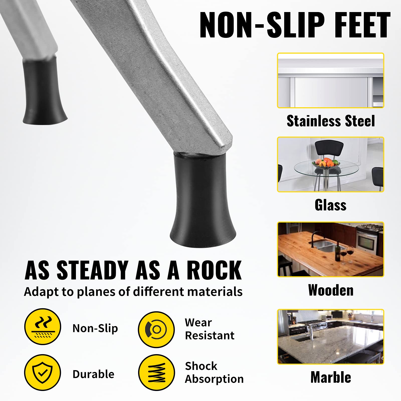 Vevor Commercial Vegetable Chopper W/ 4 Replacement Blades, Stainless Steel French Fry Cutter Potato Dicer & Fruit Slicer For Re